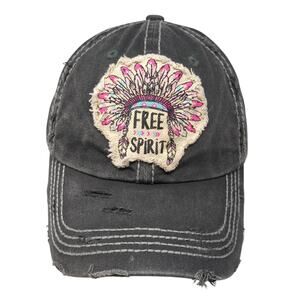 Free Spirit Strapback Hat Gray One Size Adjustable KB ETHOS Vintage